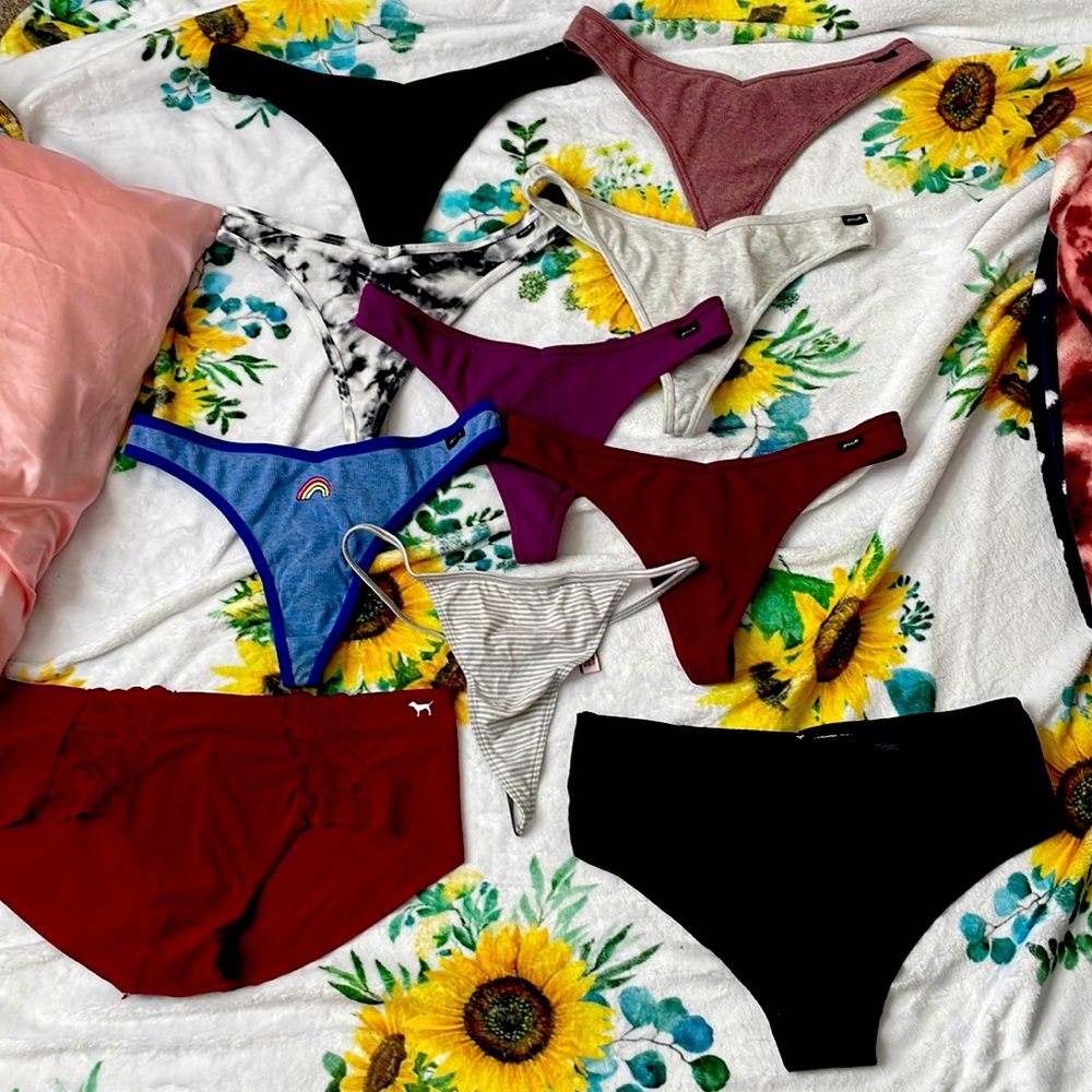 Victorias secret PINK 🥳NEW🥳 10-pc thong bundle…Two are hipster!